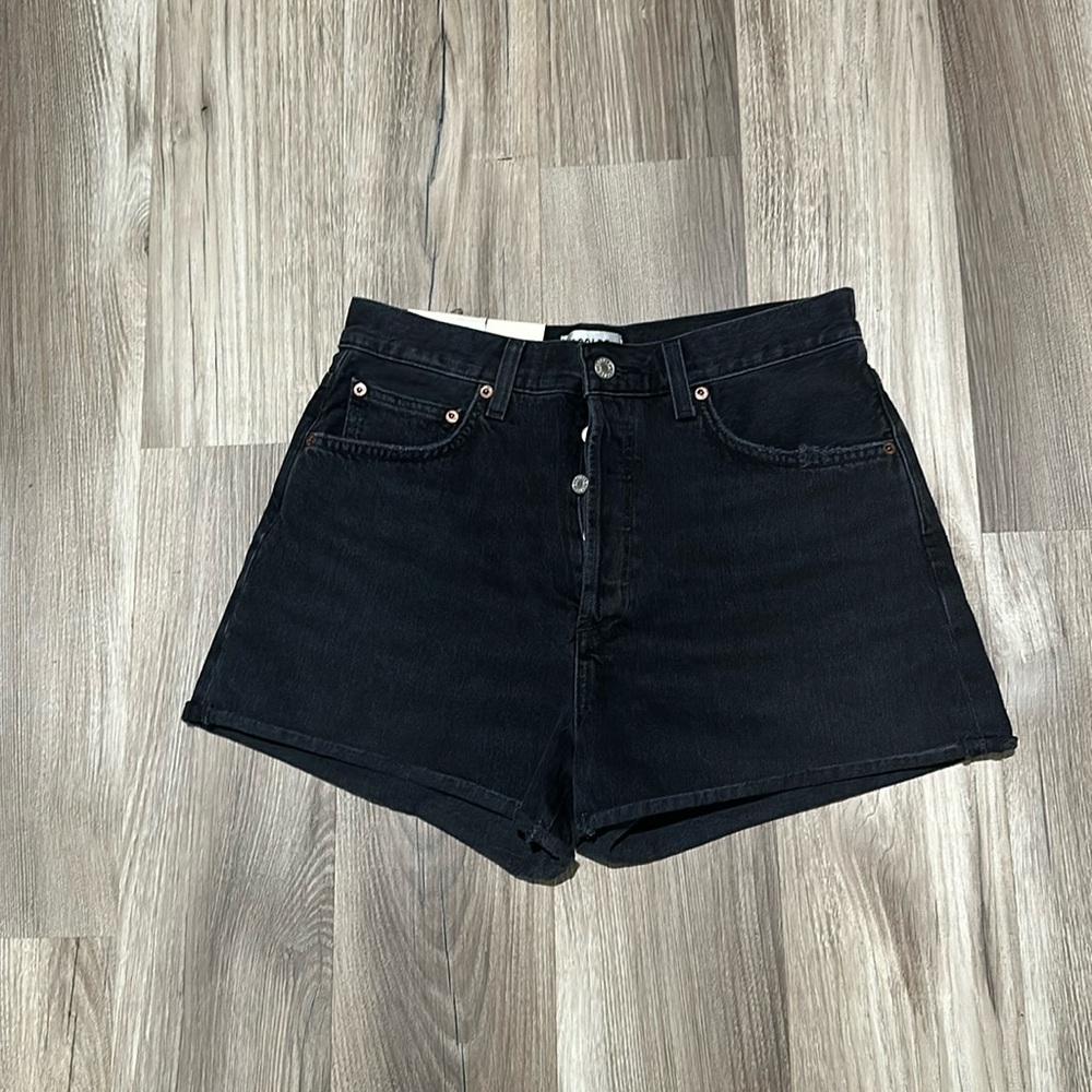 Agolde Dee Denim Shorts in Slow Burn Wash